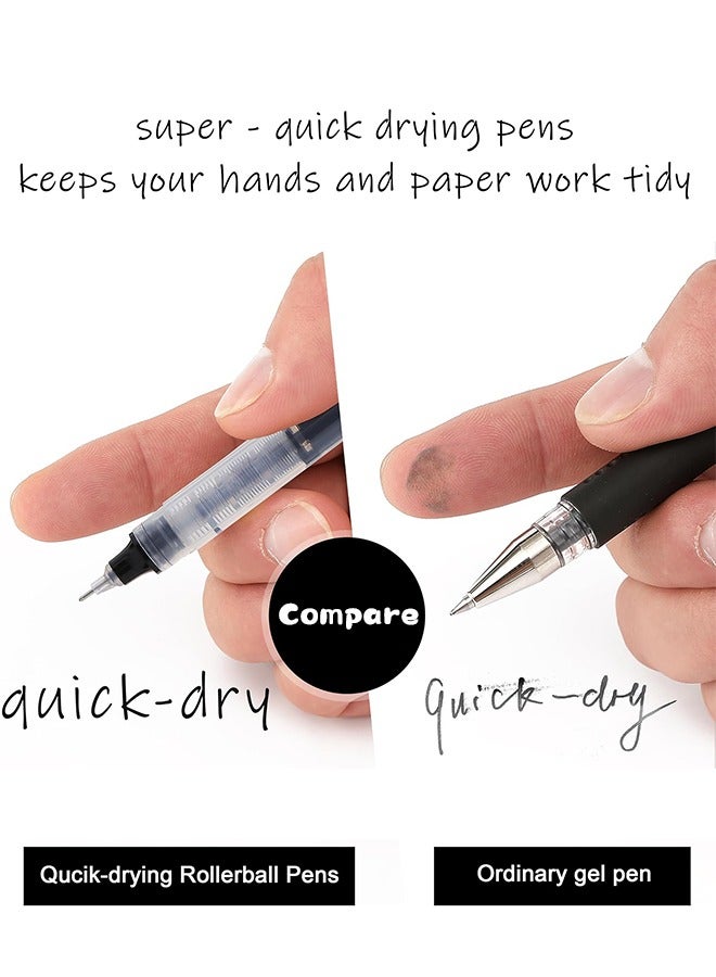 عبوة من 20 قلم حبر جاف أسود برأس إبرة، برأس رفيع للغاية وسريع الجفاف، قلم حبر سائل برأس رفيع للكتابة السلسة، مثالي لتدوين اليوميات والملاحظات واللوازم المكتبية والمدرسية - Image 3