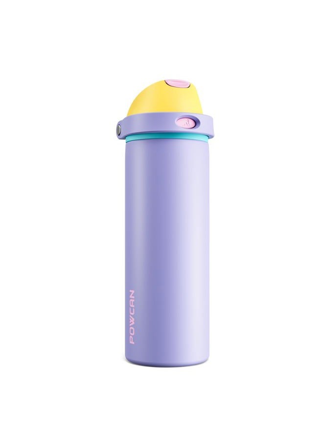 powcan 24 oz Insulated Water Bottle: 2-in-1 Push-Button Spout & Quick-Flip Straw, Leakproof, Cold 24Hrs, Fits Car Cup Holder, Metal Sports Water Bottle, Gift for Women, Girls, Daughter (Tangled Shine) - Image 1