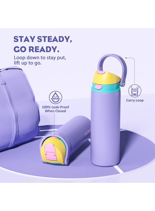 powcan 24 oz Insulated Water Bottle: 2-in-1 Push-Button Spout & Quick-Flip Straw, Leakproof, Cold 24Hrs, Fits Car Cup Holder, Metal Sports Water Bottle, Gift for Women, Girls, Daughter (Tangled Shine) - Image 3