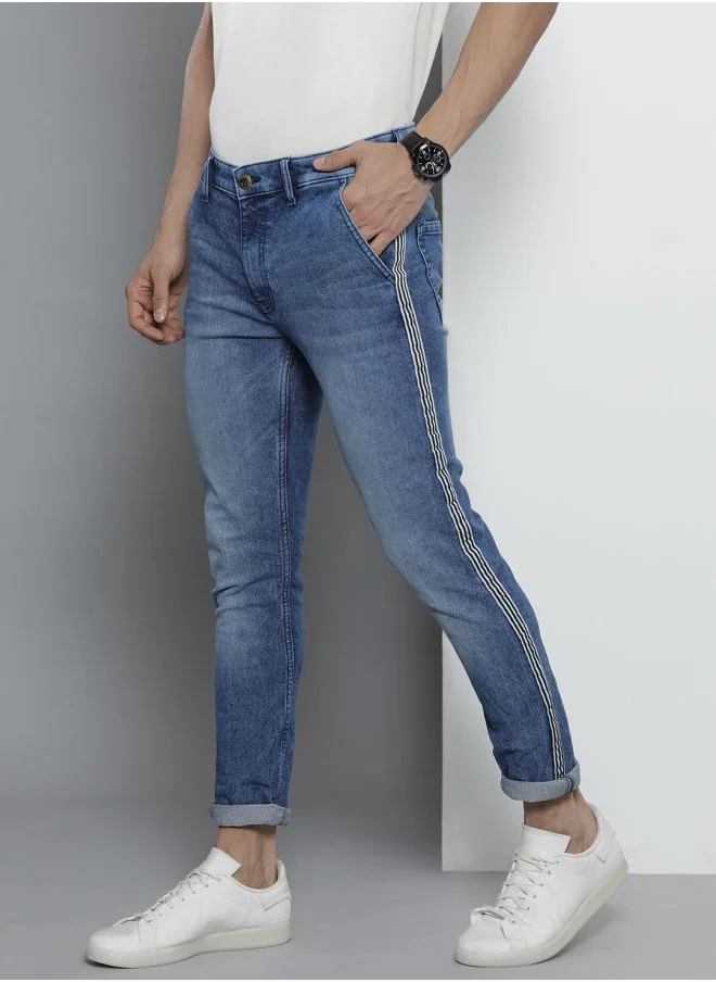 The Indian Garage Co Men Slim Fit Solid Mid-Rise Stretchable Jeans