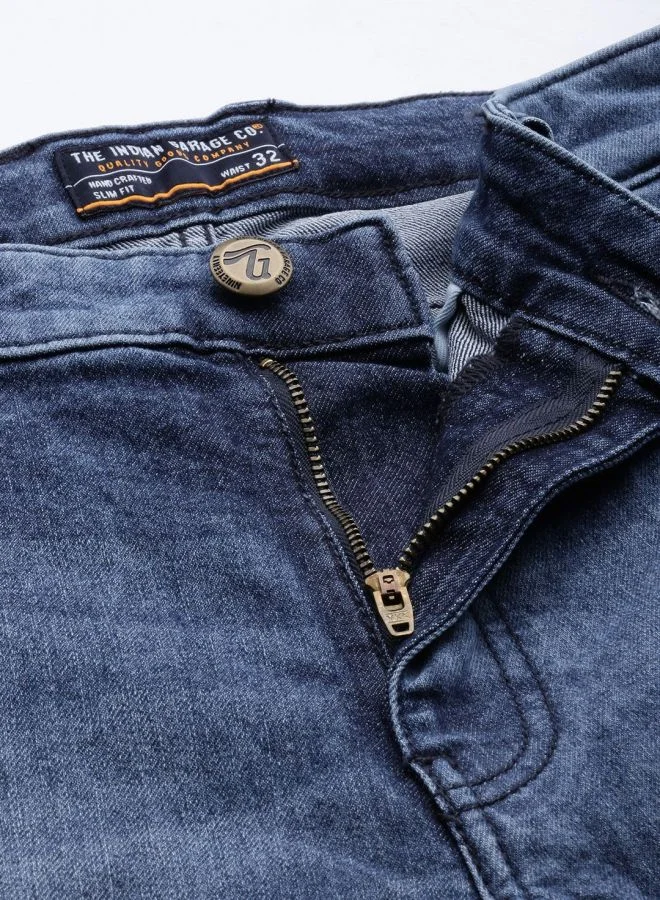 The Indian Garage Co Men Slim Fit Solid Mid-Rise Stretchable Jeans