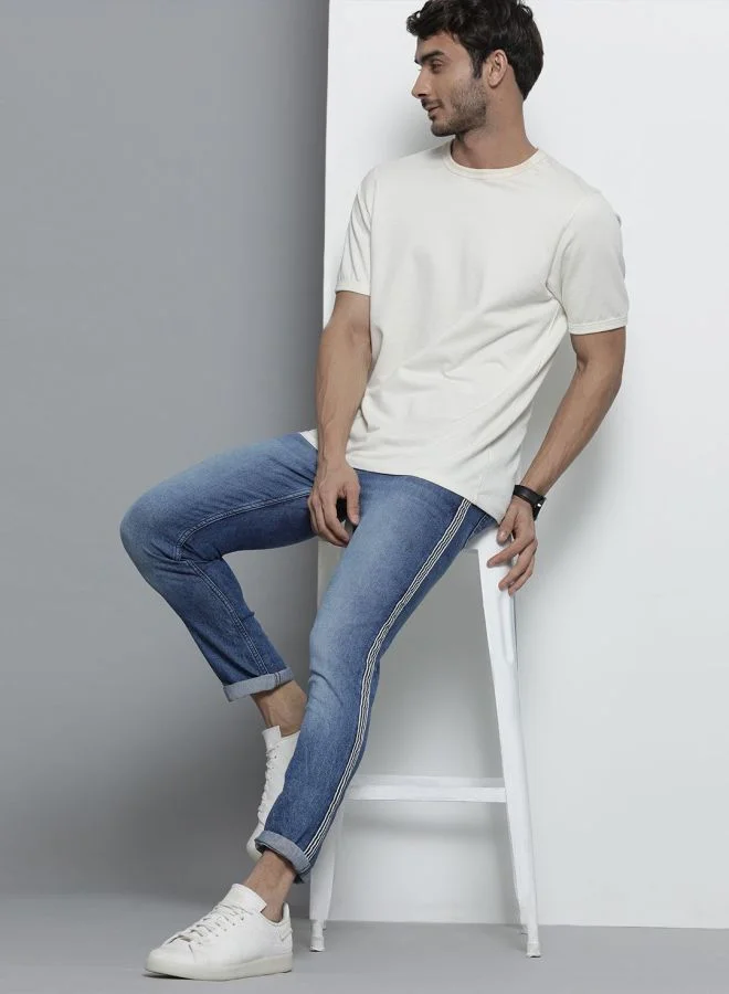 The Indian Garage Co Men Slim Fit Solid Mid-Rise Stretchable Jeans