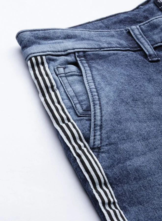 The Indian Garage Co Men Slim Fit Solid Mid-Rise Stretchable Jeans