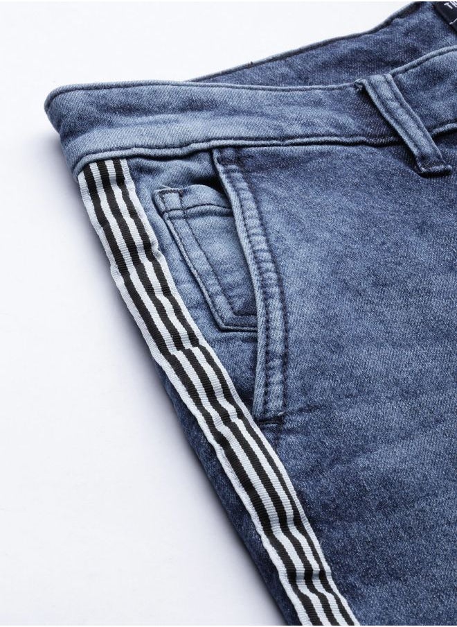 The Indian Garage Co Men Slim Fit Solid Mid-Rise Stretchable Jeans  - Image 4