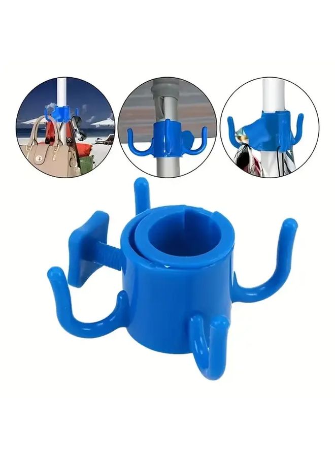2pcs Heavy Duty Umbrella Hanging Hook with 4 Prong Clip for Towels Clothes Bags Pool Balcony Boat - Image 1