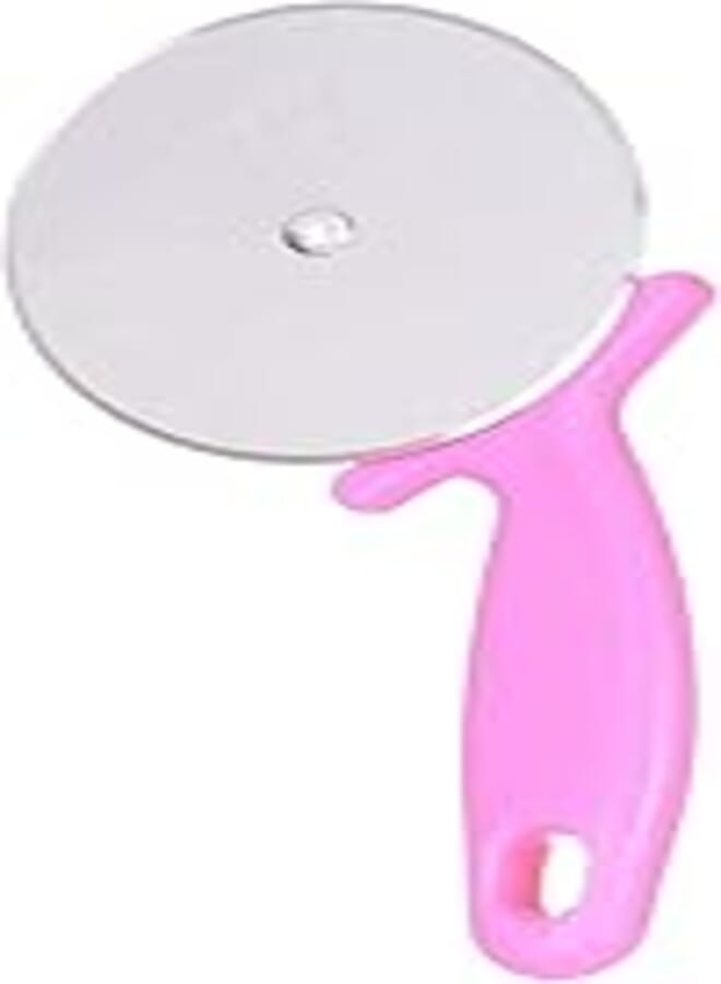 Stainless steel pizza cutter with plastic handle - colors vary