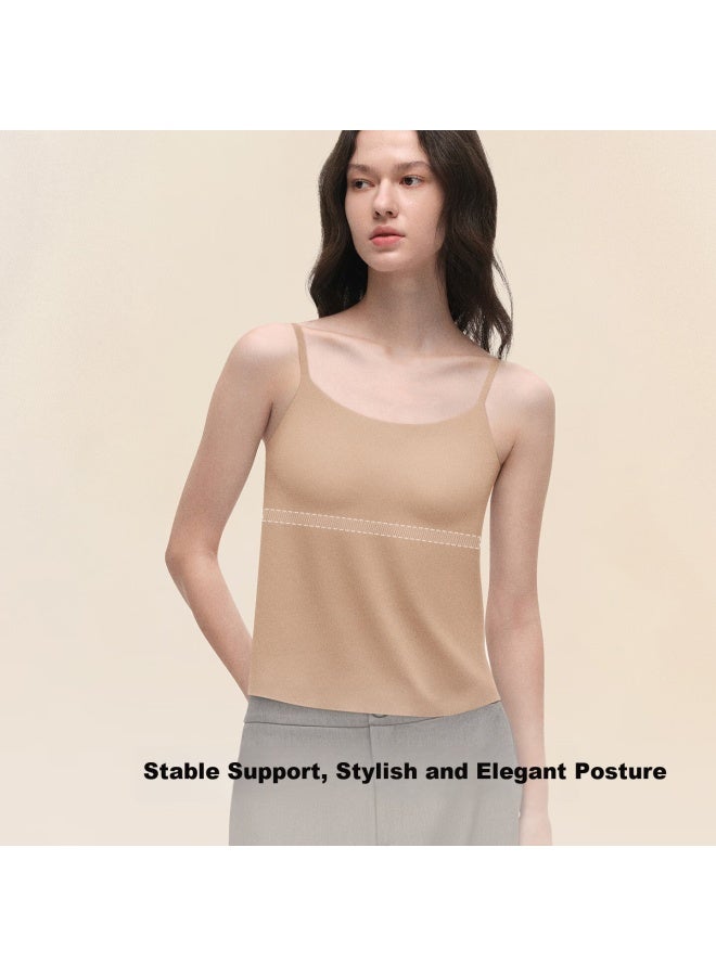 Ubras Yushuoxin Same Style New Small Milk Skin Camisole, One Size Fits All, Versatile Base Layer, Padded Bra, Original Skin Color - Image 2