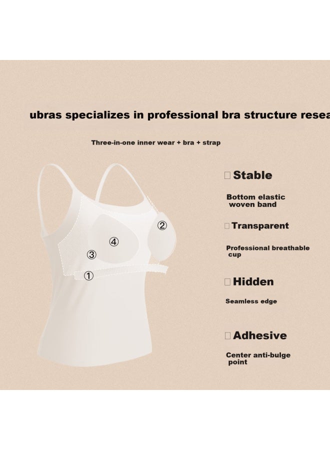 Ubras Yushuoxin Same Style New Small Milk Skin Camisole, One Size Fits All, Versatile Base Layer, Padded Bra, Original Skin Color - Image 5