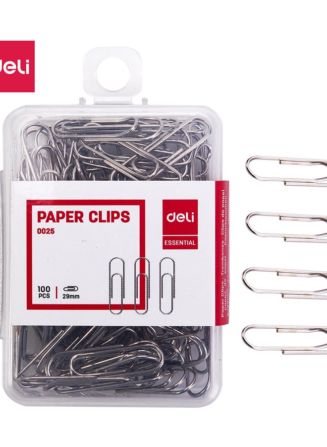 DELI PAPER CLIPS #3, 29MM SILVER E0025 - Image 1
