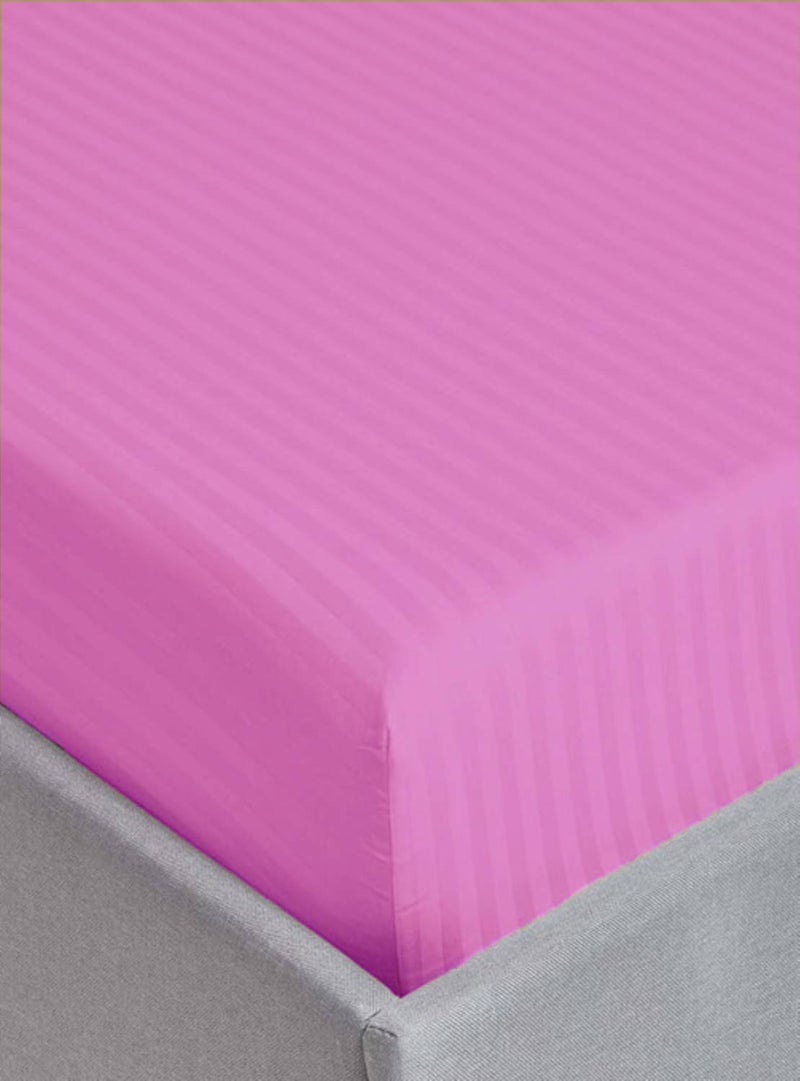 MAXQON Deep Fitted Bed Sheet with 1pc Pillow Cover, Single (90x190+30CM), Color Pink - Image 3