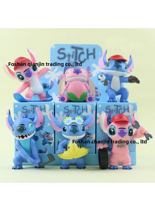 [Random one] Star Baby Stitch Handmade Model Cartoon Cute Stitch Doll Desktop Cake Decoration - Color: Bag: Fortune Stitch Random one  - Image 2
