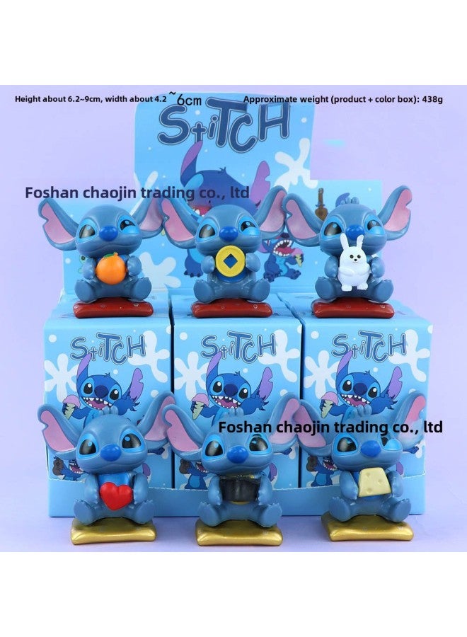 [Random one] Star Baby Stitch Handmade Model Cartoon Cute Stitch Doll Desktop Cake Decoration - Color: Bag: Fortune Stitch Random one  - Image 1