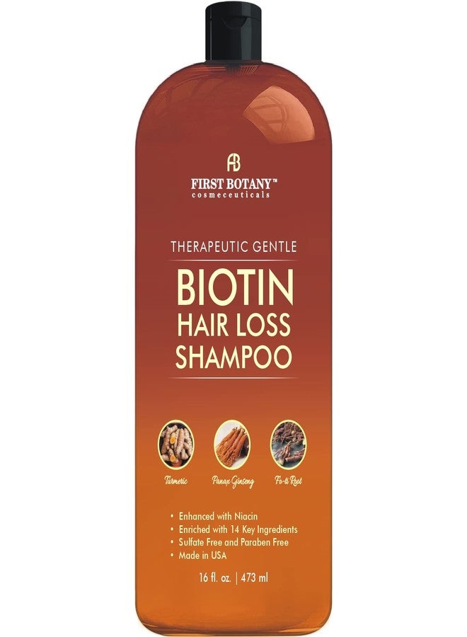 First Botany, Anti Hair Loss and Hair Regrowth Shampoo 16 fl oz, with DHT blockers- Daily Hydrating, Detoxifying, Volumizing Shampoo For Men and Women - Image 1