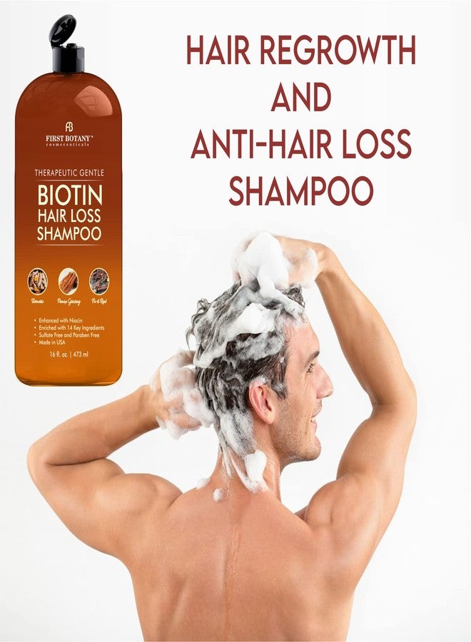 First Botany, Anti Hair Loss and Hair Regrowth Shampoo 16 fl oz, with DHT blockers- Daily Hydrating, Detoxifying, Volumizing Shampoo For Men and Women - Image 2