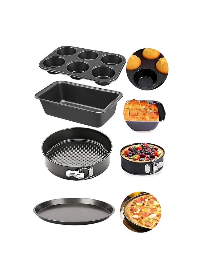 PureBake مجموعة بيور باك المتميزة المعتمدة من SGS لخبز الكعك - مجموعة 4 قطع تشمل قالب كعكة دائري، قالب خبز، صينية بيتزا وصينية مافن - مناسبة للميكروويف والفرن العادي وآمنة في غسالة الصحون - Image 1