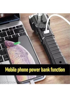 FAYBY Fayby Powerful LED Flashlight USB Rechargeable Waterproof Torch Lantern Builtin Battery for Camping Emergency Indoor Outdoor Multicolor  - Image 5