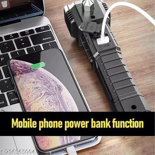 Fayby Powerful LED Flashlight USB Rechargeable Waterproof Torch Lantern Builtin Battery for Camping Emergency Indoor Outdoor Multicolor - Image 5