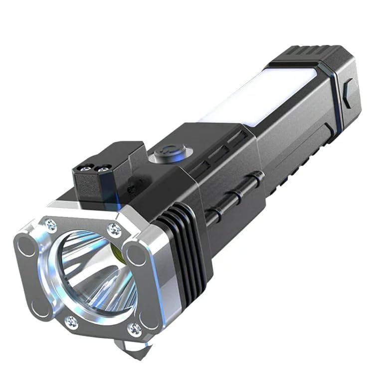 Fayby Powerful LED Flashlight USB Rechargeable Waterproof Torch Lantern Builtin Battery for Camping Emergency Indoor Outdoor Multicolor - Image 1