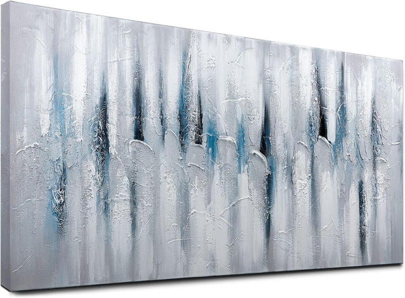 Zessonic Large Abstract Wall Art - Textured Hand Painted Canvas - Image 1