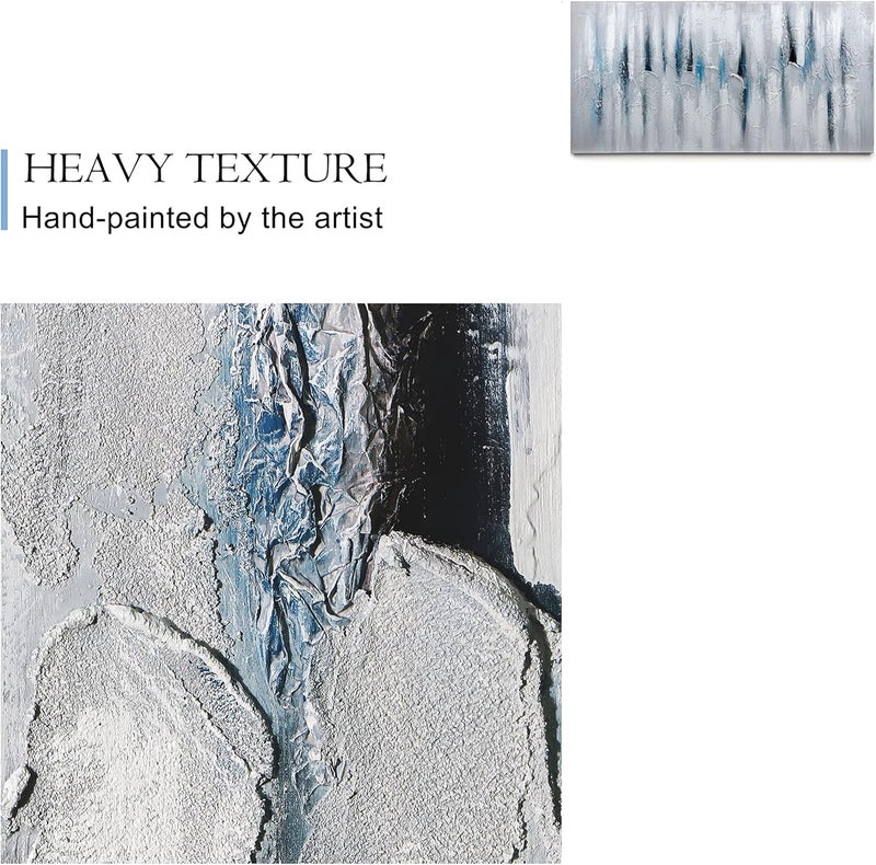 Zessonic Large Abstract Wall Art - Textured Hand Painted Canvas - Image 2