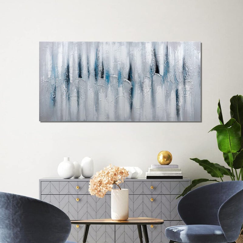Zessonic Large Abstract Wall Art - Textured Hand Painted Canvas - Image 3
