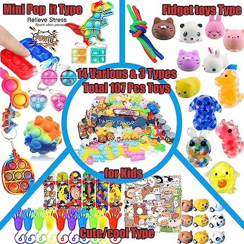 Leeche Premium Pop Party Favors Toys for kids107PCS Prize Box Toys for All Ages kidsBirthday Party School Classroom Rewards Carnival Prizes Pinata Fillers Treasure Chest Goody Bag Fillers - Image 5