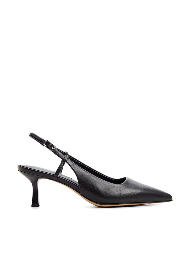 Adan Ladies Black Heeled Shoes