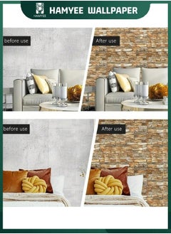 HAMYEE 3D Foam Bricks Wallpaper Set White, Peel And Stick Wallpaper, Self-adhesive removable wallpaper, For Bedroom/Living Room/TV Wall And Home Decoration 70*77  - Image 4