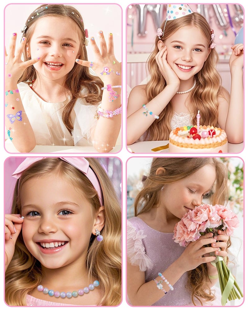 Electomania Bracelet Making Set for Girls, Bracelet Making Kit with Charms & Glow Beads,Jewellery Making Materials Kit, Different Types And Shapes Colorful Beads Kits for Children Over Three Years Old, Diy Craft Kits Best Gift for Girls Age 12-14 Years - Image 5