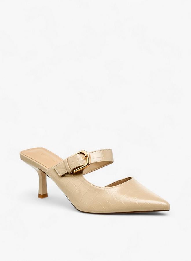 فلورا بيلا من شو إكسبرس صنادل نسائية بكعب واسع مزينة بإبزيم - Image 2