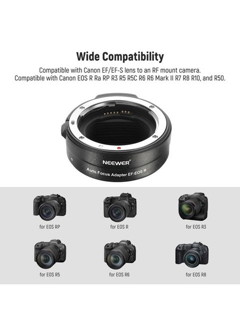 Neewer EF to EOS R Mount Adapter, EF/EF-S Lens to RF Mount Camera