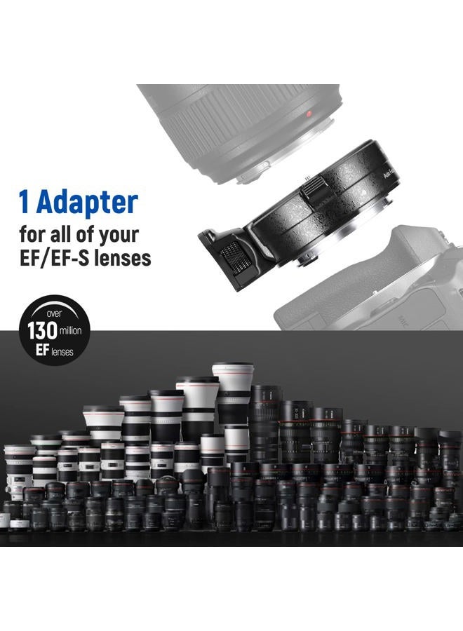 Neewer EF to EOS R Mount Adapter, EF/EF-S Lens to RF Mount Camera Autofocus Converter Ring Compatible with Canon EOS R Ra RP R6 Mark II R6 R5 R3 R7 R10 R8 R50, Max Load: 4.4lb/2kg, NW-EF-EOSR - Image 3