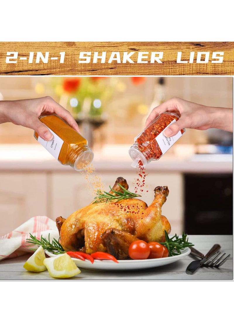 MIXDE 24 Pcs Spice Jars with Labels,4 oz Glass Spice Jars with Bamboo Lids,Spices Container Set with Stickers,Collapsible Funnel,Pen,Seasoning Storage Bottles for Spice Rack, Cabinet, Drawer  - Image 5