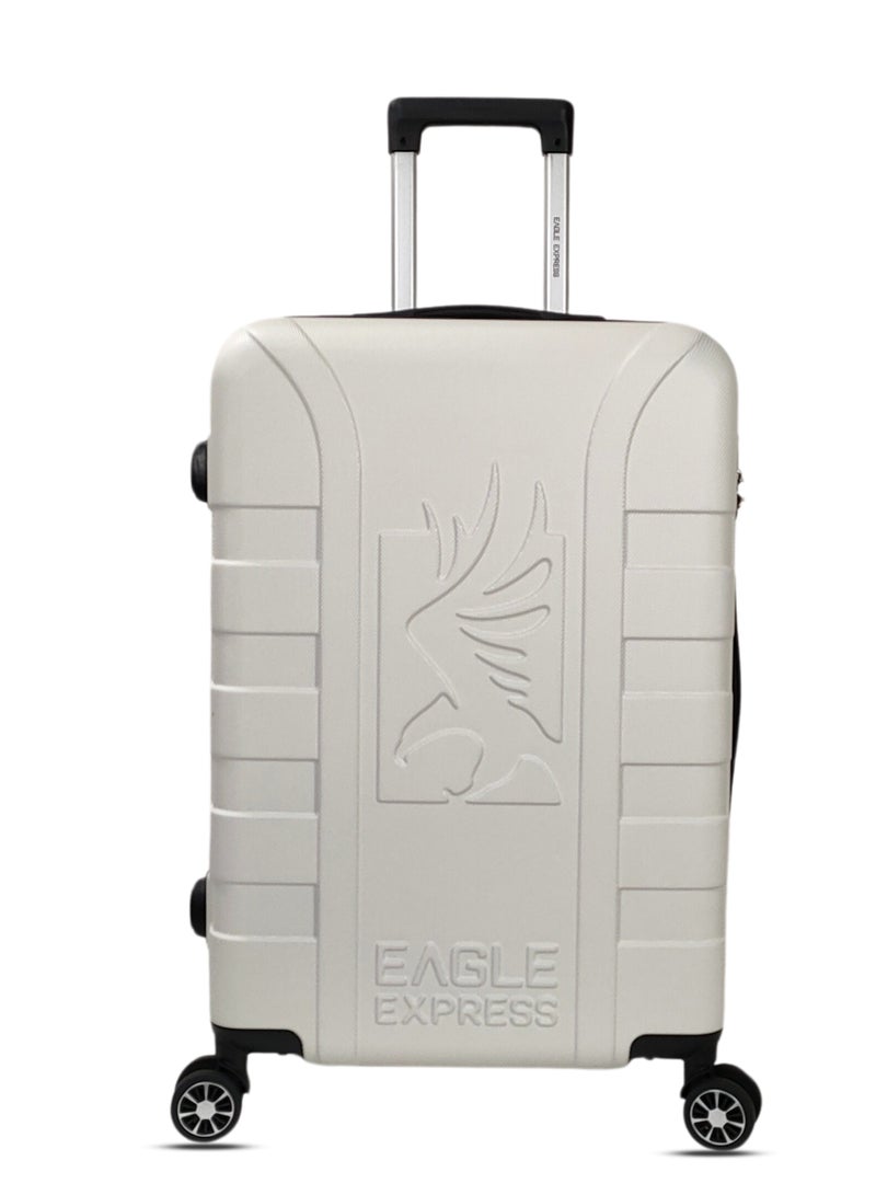 Eagle Express Elysium ABS Hard Trolley Luggage - 1 Piece - 28 inch - White - Scratch-Resistant with 360 Spinner Wheels - 1-Year Warranty - Image 1