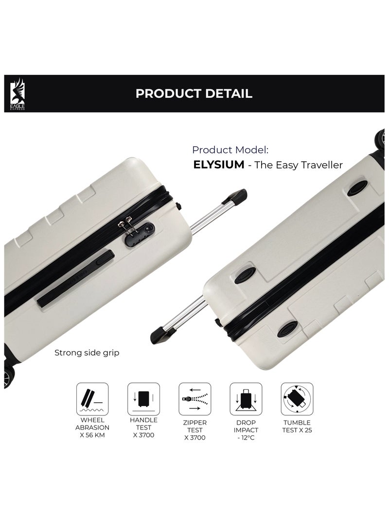 Eagle Express Elysium ABS Hard Trolley Luggage - 1 Piece - 28 inch - White - Scratch-Resistant with 360 Spinner Wheels - 1-Year Warranty - Image 3