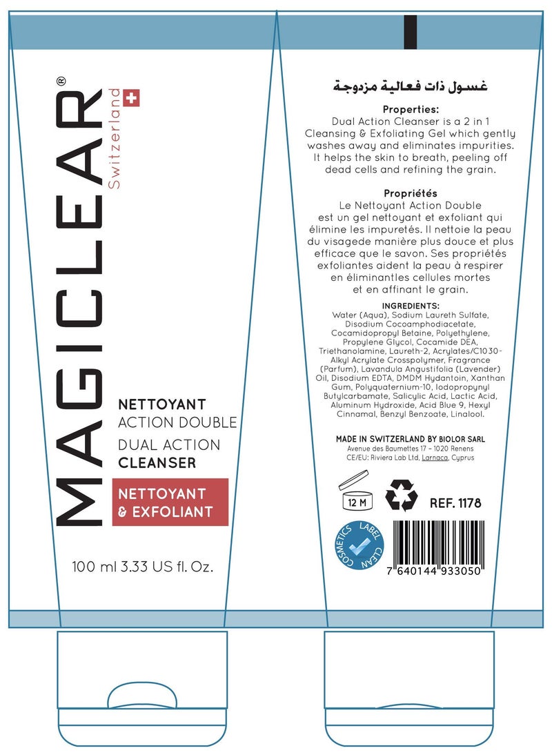 Magiclear Luxury Exfoliator and Cleanser - Dual Action Deep Face Wash, Oil-Free Daily Cleanser and Facial Scrub - Best Swiss Brand 100ml - Image 1