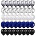 PPXMEEUDC 100pcs Navy Blue Silver Balloons Garland Kit Navy Blue White Silver Confetti Balloons Arch Kit for Birthday Party Bridal Shower Wedding Graduation Class of 2026 Prom Decorations - Image 3
