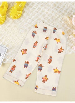 LITTLE SURPRISE BOX Dancing Bear print soft Muslin organic Cotton Kids Nightsuit  - Image 5