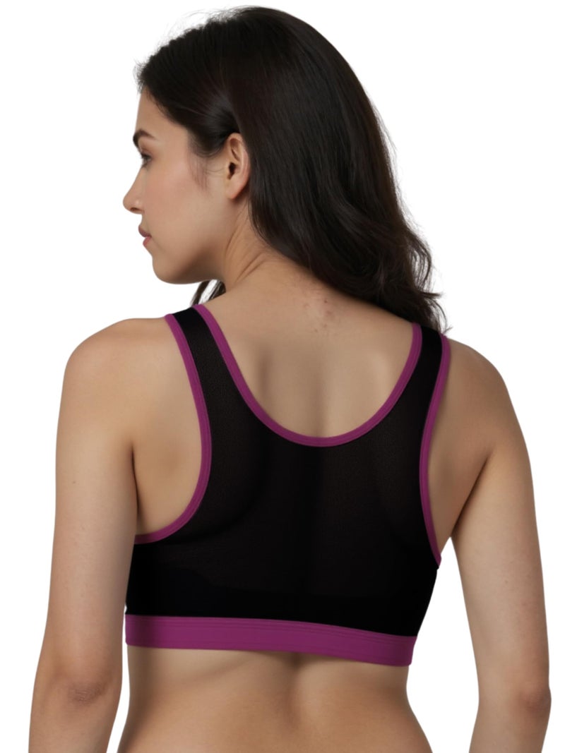 DChica Cotton Sports Bra for Girls&Girls,Non-Padded&Non-Wired Beginners Full-Coverage for Teenager Kids,Comfortable and Stylish Active Wear,Gym,Training Slip-On Kids Full-Coverage Seamless Bra - Image 4
