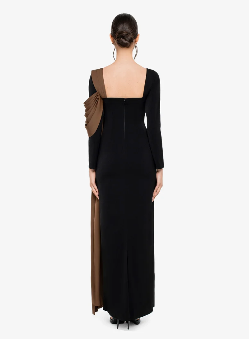 CHASE Square Neck Draped Dress