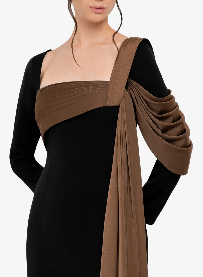 CHASE Square Neck Draped Dress