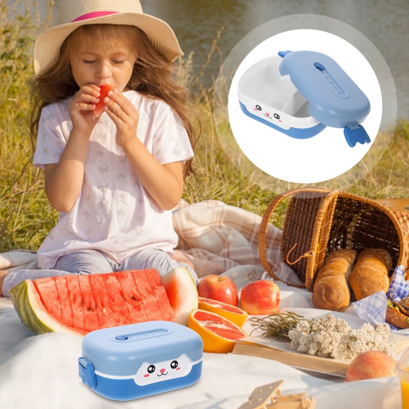 2pcs Reusable Bento Box Portable Food Container Multi-function Meal Box Microwavable Lunch Compartment Box - Image 2