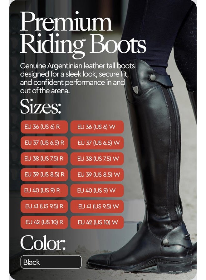 horze Duvall Women's Tall Boots EU 42 Regular Black - Image 2