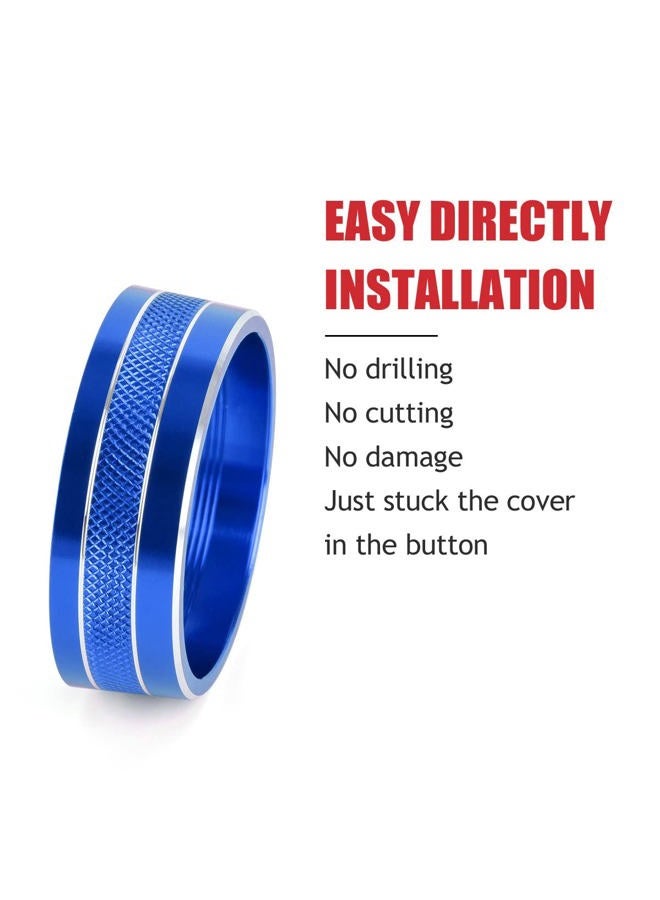 EBAIFUN Blue Auto Air Conditioner AC Climate Control Knob Button Cover Twist Switch Decal Trim Aluminum Ring Accessories Compatible with Jeep Wrangler JK JKU 2011-2018 and Dodge Challenger 2008-2014 - Image 4