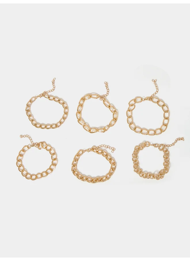 ستايلي Styli Set of 6 - Link Chain Bracelets