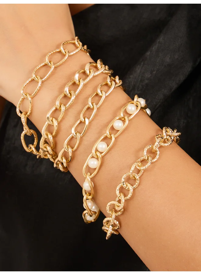 ستايلي Styli Set of 6 - Link Chain Bracelets