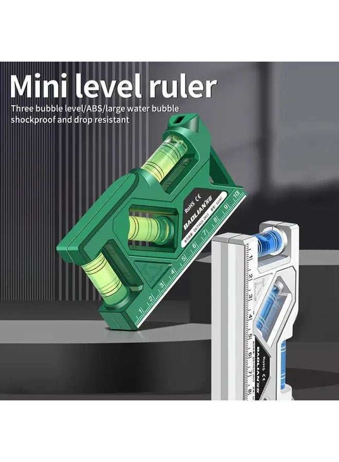 White Magnetic Level Ruler High Precision Portable Tool With Three Bubble Indicators - Image 2