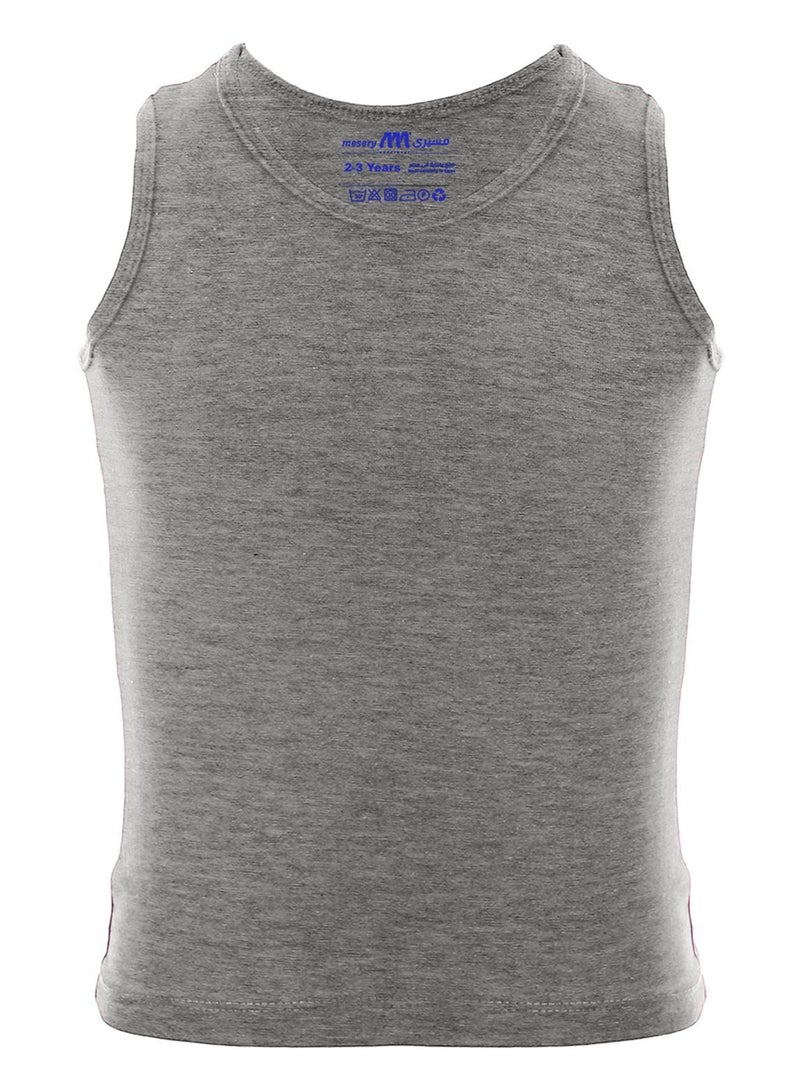 ميسري فانله حماله قطن مريح اولادى-رصاصى - Image 1