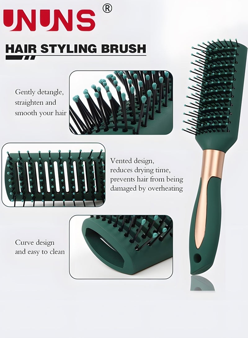 UNUNS 6Pcs Hair Brush Set Comb Set, Hair Brushes for Long Hair No Tangle Hair Brush Paddle Brush Round Hair Brush Dry Brush for Women Men - For All Hair Types, Natural, Fine & Curly - Image 4