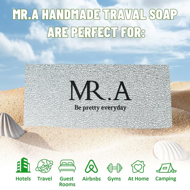 MRA 18 Handmade Travel Soap Individually Wrapped Mini Olive Bar Soap Bulk Body Bath Gentle Bars Men Women Travel Size Toiletries for Homeless Hotel Essentials Wash for Guest Bathroom - Image 3